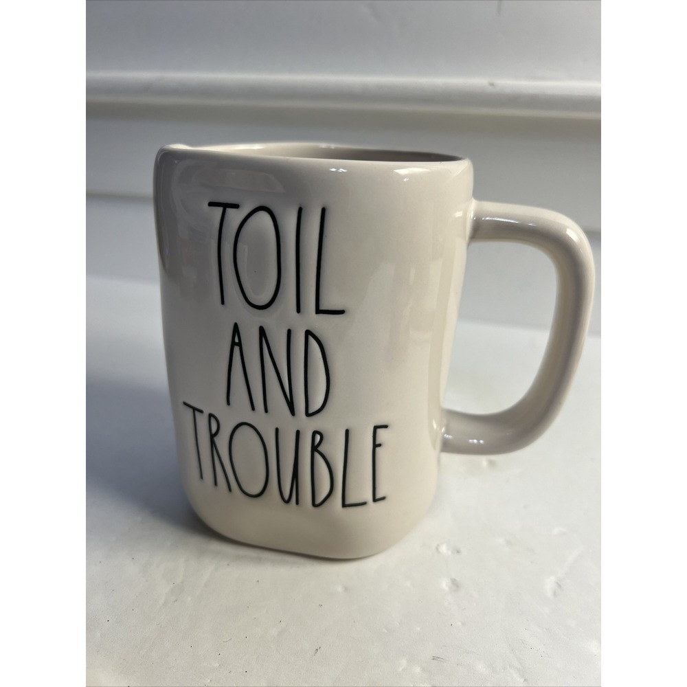 RAE DUNN Artisan Collection Halloween  "TOIL AND TROUBLE" Double Sided